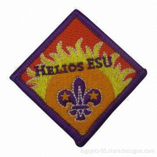 Embroidered Emblem, Decorated with Beads and Glitters, Available in Various Background Colors